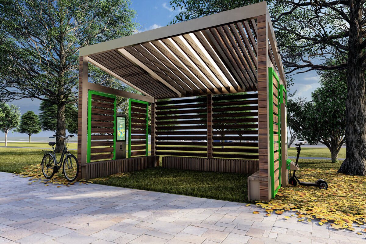 Nowoczesna pergola na tarasie